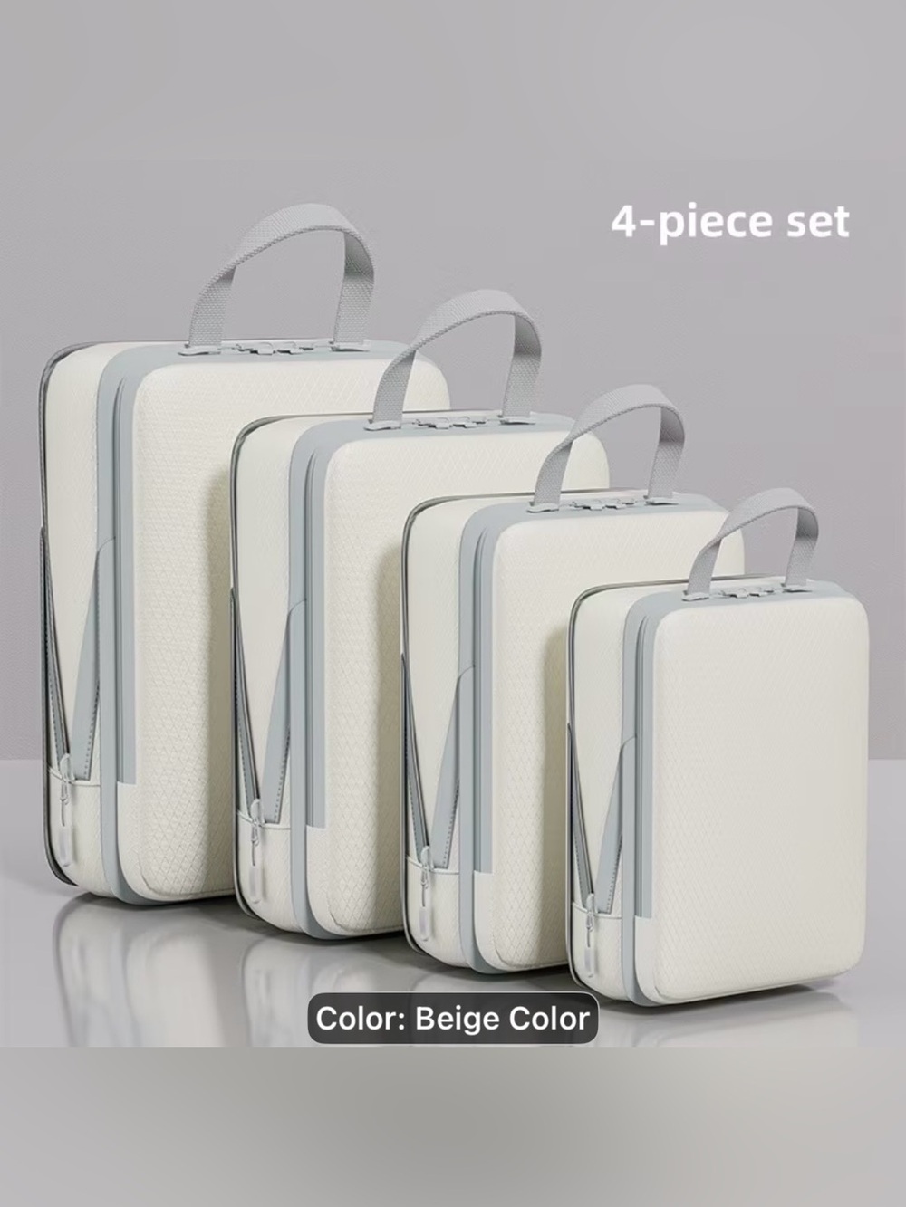 Beige Travel Storage Organizer Set - 4 Piece - Picture 1 of 7